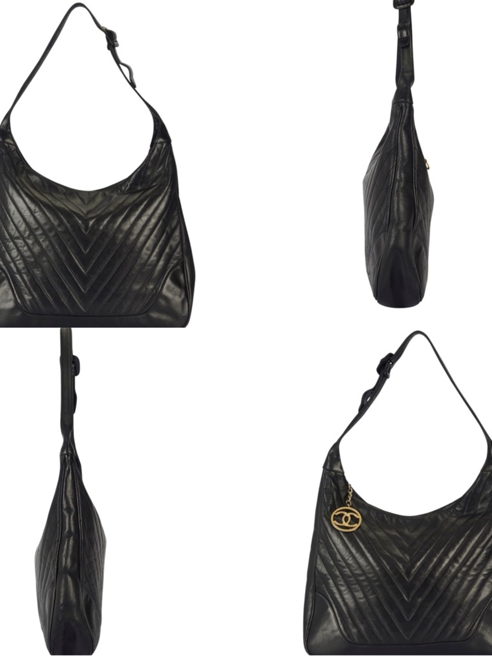 CHANEL CHEVRON VINTAGE TOTE HOBO BAG - Picture 13 of 13